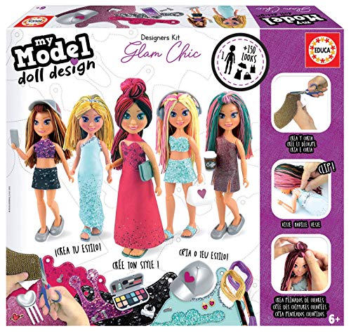 Educa - My Model Doll Design Glam-Chic Muñeca, Multicolor, 18367 Educa - My Model Doll Design Glam-Chic Muñeca, Multicolor, 18367
