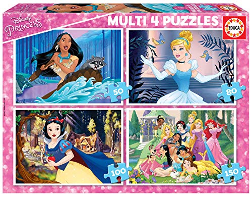 Educa- Princesas Disney Princess Conjunto de Puzzles, Multicolor (17637)