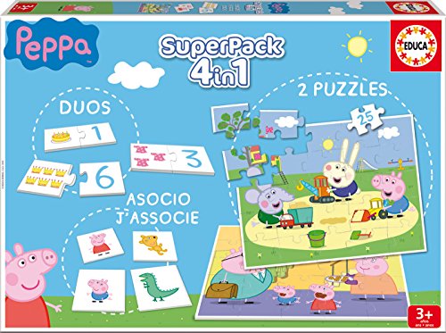 Educa- Superpack Peppa Pig Pack de Domino, Identic y 2 Puzzles, Juego de Mesa, Multicolor (16229) Educa- Superpack Peppa Pig Pack de Domino, Identic y 2 Puzzles, Juego de Mesa, Multicolor (16229)