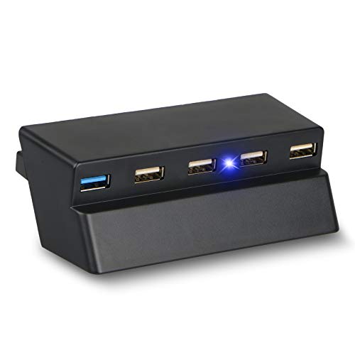 EEEKit 5 Puertos USB HUB para PS4 Slim Solo, USB 3.0/2.0 Cargador de Alta Velocidad Splitter Expander para Playstation 4 Slim EEEKit 5 Puertos USB HUB para PS4 Slim Solo, USB 3.0/2.0 Cargador de Alta Velocidad Splitter Expander para Playstation 4 Slim