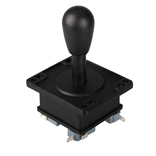 EG STARTS American Style Arcade Competition 2Pin Joystick negro conmutable desde 8 modos de funcionamiento manija elíptica negra precisión de 8 vías (4.8 mm) terminal