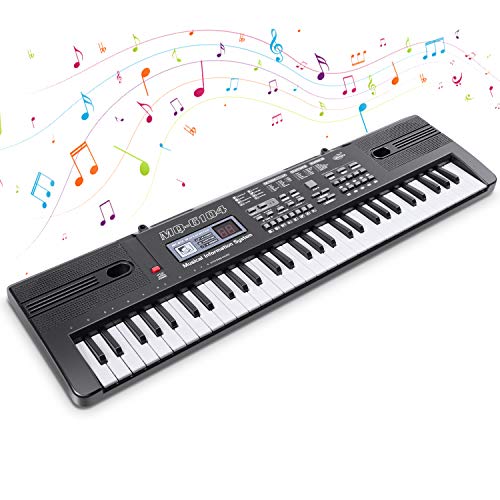 Electrónico Piano 61 Teclas Teclado de Piano Portátil Teclado Electrónico Musica Teclado Digital Keyboard Piano con Micrófono Juguete educativo Regalo para Niño Niña Principiantes Electrónico Piano 61 Teclas Teclado de Piano Portátil Teclado Electrónico Musica Teclado Digital Keyboard Piano con Micrófono Juguete educativo Regalo para Niño Niña Principiantes