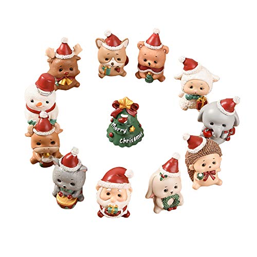 Elonglin - Lote de 10 figuras decorativas navideñas en miniatura de resina de pera, muñeco de nieve para manualidades Elonglin - Lote de 10 figuras decorativas navideñas en miniatura de resina de pera, muñeco de nieve para manualidades