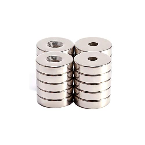 Elsatsang - 20 discos de neodimio de 10 x 3 mm, ultrafuertes - Imanes de tierras raras con agujeros de 3 mm Elsatsang - 20 discos de neodimio de 10 x 3 mm, ultrafuertes - Imanes de tierras raras con agujeros de 3 mm