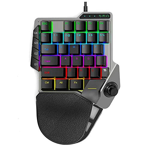 Elyco Teclado Gaming, Teglado Mecanico Single Hand Teclado mecánico Gaming Switch 36 Teclas Portatil Teclado Teclado Juego una Sola Mano LED Retroiluminado para Nintendo Switch/PS4/PS3/XBOX One/PC