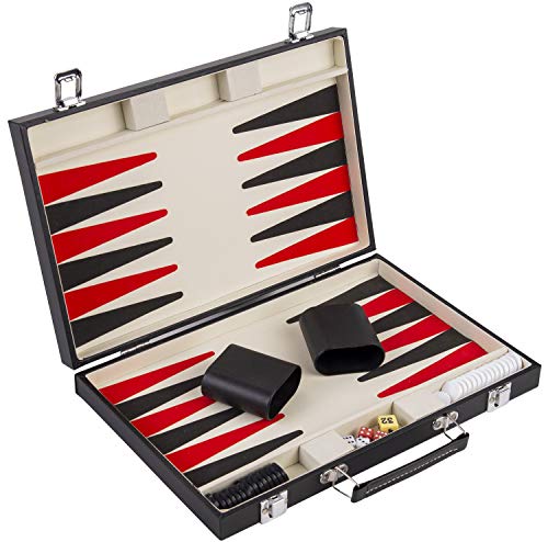Engelhart - Conjunto de Backgammon Rojo Blanco y Negro de 36 cm. - 250505 Engelhart - Conjunto de Backgammon Rojo Blanco y Negro de 36 cm. - 250505