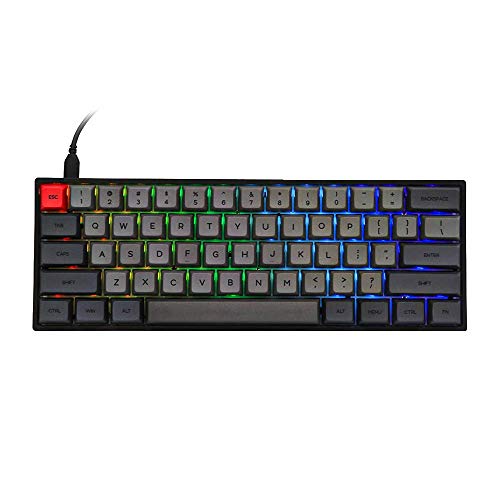 Epomaker SK61 Teclado mecánico intercambiable en caliente con retroiluminación RGB, NKRO, IP6X impermeable, cable tipo C para Win/Mac/Gaming (Gateron Optical Brown, Negro)