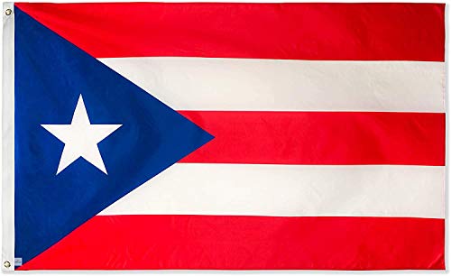 Ericraft Bandera puertoriqueña Grande 90x150cms Bandera de Puerto Rico de balcón para Exterior Reforzada y con 2 Ojales metálicos, Bandera Puerto Rico Tela