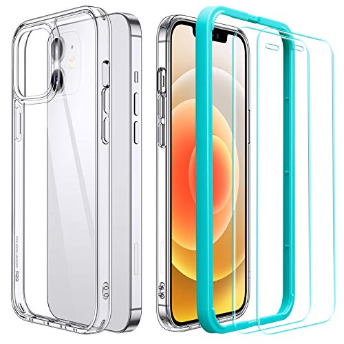 ESR Funda Transparente y 2 Protector de Pantalla Compatible con iPhone 12 Mini de 5.4 Pulgadas 2020 ESR Funda Transparente y 2 Protector de Pantalla Compatible con iPhone 12 Mini de 5.4 Pulgadas 2020