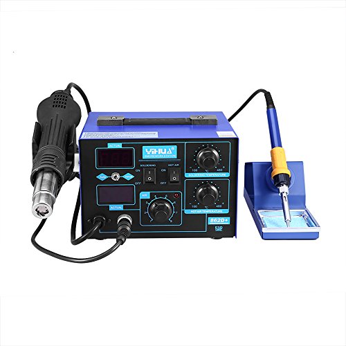 Estacion de soldadura electronica Digital 2 en 1 Kit del Soldador Digital con Pistola de Aire Caliente 862D+ Estacion de soldadura electronica Digital 2 en 1 Kit del Soldador Digital con Pistola de Aire Caliente 862D+