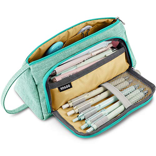 Estuche de Lápices, YAMI Gran Capacidad Estuche para Bolígrafos Estuche de Maquillaje Organizador de Almacenamiento de Artículos de Papelería con asa para útiles Escolares y Oficina Mujer (Verde) Estuche de Lápices, YAMI Gran Capacidad Estuche para Bolígrafos Estuche de Maquillaje Organizador de Almacenamiento de Artículos de Papelería con asa para útiles Escolares y Oficina Mujer (Verde)