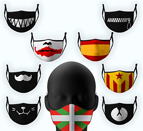EURODO Cubierta facial de tela Víspera Todos los Santos Halloween Lavable Reutilizable para Boca, Actividades al aire libre con Bolsillo de Filtro PM 2.5 (Bandera del País Vasco) EURODO Cubierta facial de tela Víspera Todos los Santos Halloween Lavable Reutilizable para Boca, Actividades al aire libre con Bolsillo de Filtro PM 2.5 (Bandera del País Vasco)