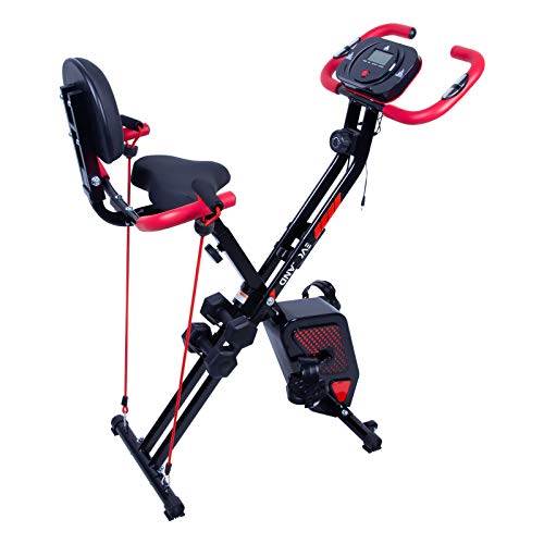 EVOLAND Bicicleta Estática Plegable, Bicicleta Estática de Fitness Multinivel de Resistencia Magnética con Monitor Rítmo Cardíaco para Ejercicio Entrenamiento en Casa, MAX hasta 120 kg (Rojo+Negro) EVOLAND Bicicleta Estática Plegable, Bicicleta Estática de Fitness Multinivel de Resistencia Magnética con Monitor Rítmo Cardíaco para Ejercicio Entrenamiento en Casa, MAX hasta 120 kg (Rojo+Negro)