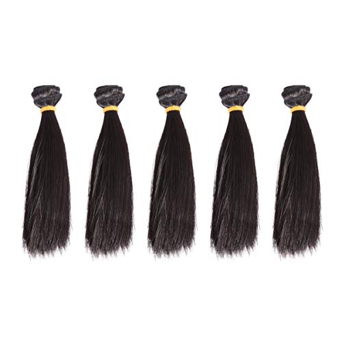 EXCEART 5 Piezas Recta Larga Muñeca Trama Cabello Extensiones de Cabello Liso Resistente Al Calor Muñeca para Diy Craft Bjd American Krorean Muñeca Haciendo 15 Cm (Negro) EXCEART 5 Piezas Recta Larga Muñeca Trama Cabello Extensiones de Cabello Liso Resistente Al Calor Muñeca para Diy Craft Bjd American Krorean Muñeca Haciendo 15 Cm (Negro)