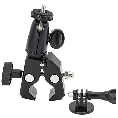 EXSHOW Soporte for GoPro, Soporte Camera para Moto Bike Manillar, Universal for GoPro Hero 7 6 5 4 3+ 3 2 and Other Action Cameras (1/4-20 Rosca + Antideslizante Clamp)