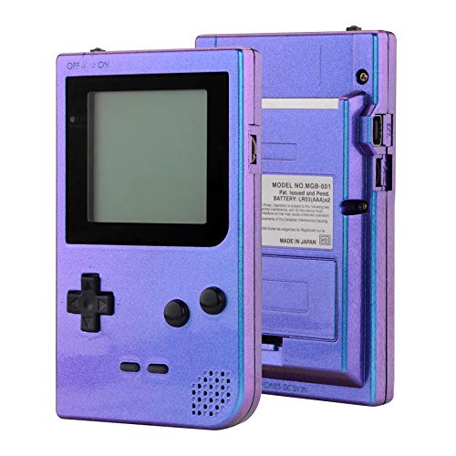 eXtremeRate Chameleon - Carcasa de repuesto para bolsillo Gameboy, diseño de camaleón, color morado y azul