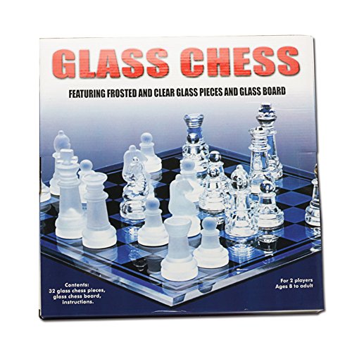 Faironly Exquisito juego de ajedrez de cristal esmerilado juguete festival regalo de cumpleaños mediano 25 x 25 cm