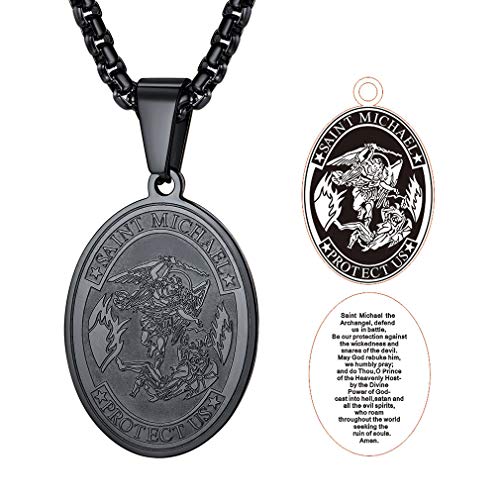 FaithHeart Acero Inoxidable Colgante óvalo Joyería Sagrada con Letras de Saint Michael Protect US Cadena Dudadera Presente Cumpleaños Navidad Nuevo Año Días Festivales FaithHeart Acero Inoxidable Colgante óvalo Joyería Sagrada con Letras de Saint Michael Protect US Cadena Dudadera Presente Cumpleaños Navidad Nuevo Año Días Festivales