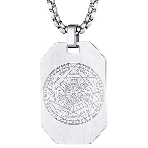 FaithHeart Placa Militar Collar Arcángeles Colgante Rectangular Dog Tag Collar Sello Amuleto Dibujo Claro Joyería Acero Inoxidable de Buena Suerte para Amigos Poder Mágico FaithHeart Placa Militar Collar Arcángeles Colgante Rectangular Dog Tag Collar Sello Amuleto Dibujo Claro Joyería Acero Inoxidable de Buena Suerte para Amigos Poder Mágico