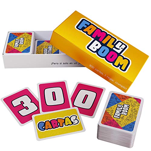 FAMILY BOOM - El juego de mesa para Toda la Familia - 300 cartas variadas y divertidas, Juego de cartas niños, juegos de mesa familiares divertidos - Juego de Cartas Regalos para Niños y Padres