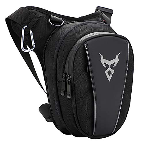 Fansport Bolso Pierna Moto, Bolso de Pierna Impermeable para Hombre riñonera Pierna Hombre Bolsos para IR en Moto para la Pierna Bolso Cintura Hombre Moto