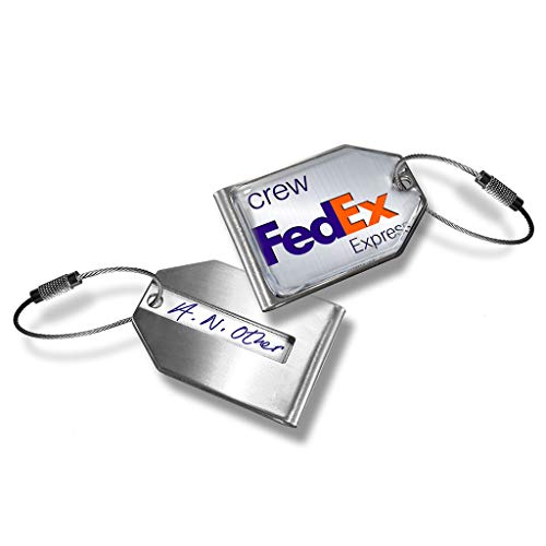 FedEx Express Logo Crew Metal etiqueta para equipaje FedEx Express Logo Crew Metal etiqueta para equipaje