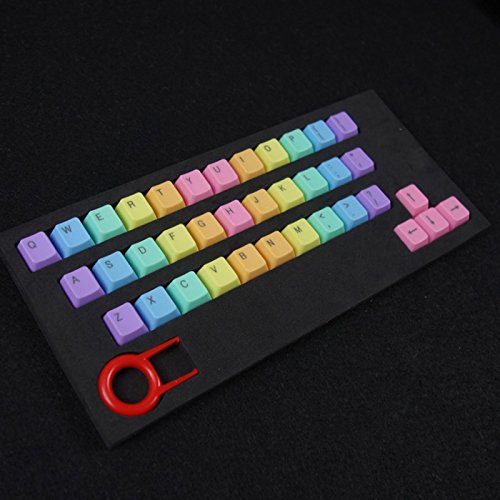 Feicuan 37 Keys Cap Cover Case ABS Colorful Replacement Keycap Universal para Teclado mecánico -Light Color,Top Print