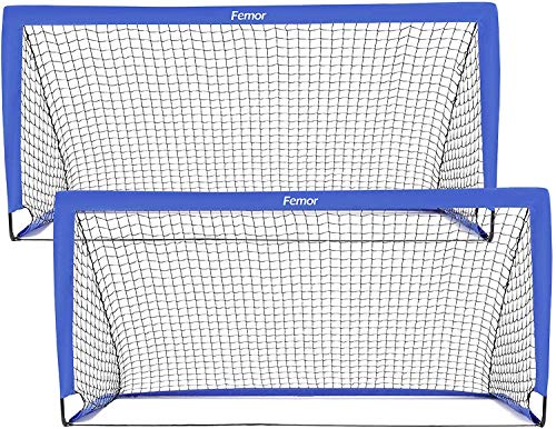 Femor Portería de Fútbol Portátil para Niños, Jaula de Fútbol Plegable(Set de 2), Rápido de Instalar, Ideal para Entrenamiento en Jardines, Playas,180×90×90cm