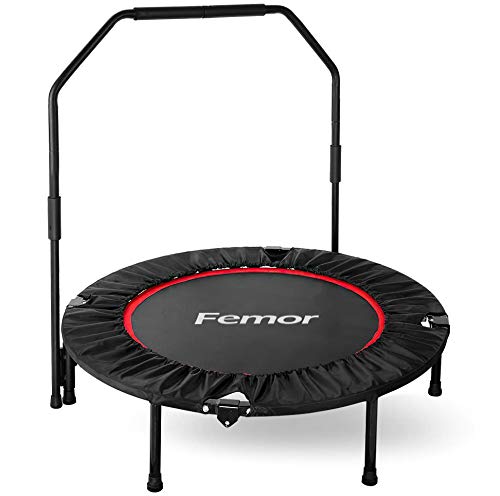 Femor Trampolín Fitness Plegable, Ø101.6 cm, con Mango Ajustable en Altura de 3 Vías, incluida la Cubierta del Borde, con Cuerdas de Goma Peso Máximo 150 kg Femor Trampolín Fitness Plegable, Ø101.6 cm, con Mango Ajustable en Altura de 3 Vías, incluida la Cubierta del Borde, con Cuerdas de Goma Peso Máximo 150 kg