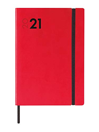 Finocam - Agenda 2021 1 Día página Dynamic Mara Rojo Español, Sobremesa - Y10-140x204 mm