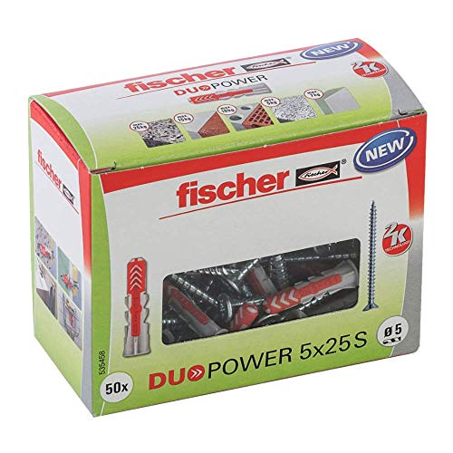 fischer - Duopower 5X25 S Diy/ (Caja Brico de 50 Uds), 535458 fischer - Duopower 5X25 S Diy/ (Caja Brico de 50 Uds), 535458