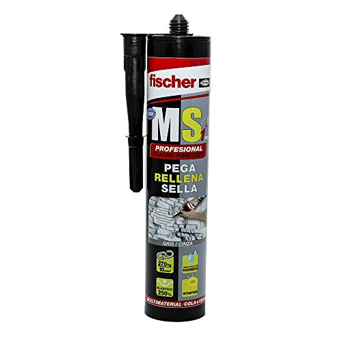 fischer - MS Profesional Gris, polímero gris, Cartucho 290 ml.