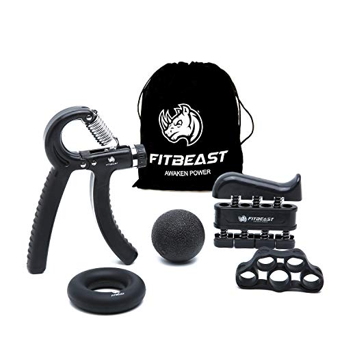 FitBeast Kit de Entrenamiento para Ejercitar el Agarre – Paquete de 5 Piezas, Pinzas para Manos Ajustables, Ejercicio para Dedos, para Estirar los Dedos, Anillo para Entrenar y Pelota Anti Estrés FitBeast Kit de Entrenamiento para Ejercitar el Agarre – Paquete de 5 Piezas, Pinzas para Manos Ajustables, Ejercicio para Dedos, para Estirar los Dedos, Anillo para Entrenar y Pelota Anti Estrés
