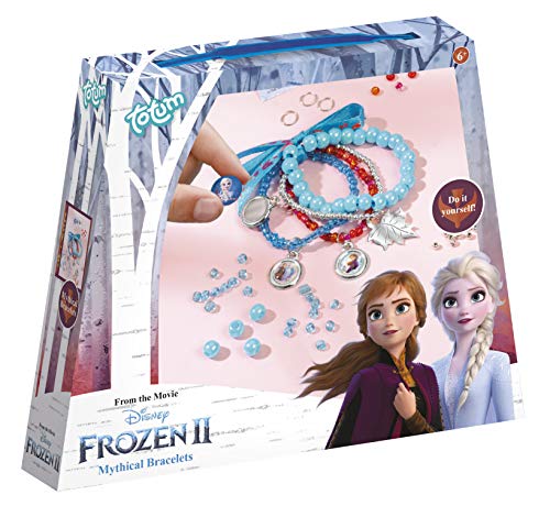 Frozen II- Eiskristallarmbänder Juego místicas Disney CREA Tus propias Pulseras Diferentes Colgantes, Cintas de satén y Hermosas Perlas, Regalo para niñas, Multicolor (TM Essentials 680746)