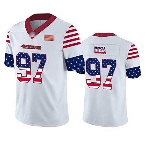 FUNBS Camisas Retro de fútbol Americano para 49ers, kittle, bosa, garoppolo, Ventiladores Camisetas de Entrenamiento Unisex/Bandera Jerseys de fútbol #97-XXXL