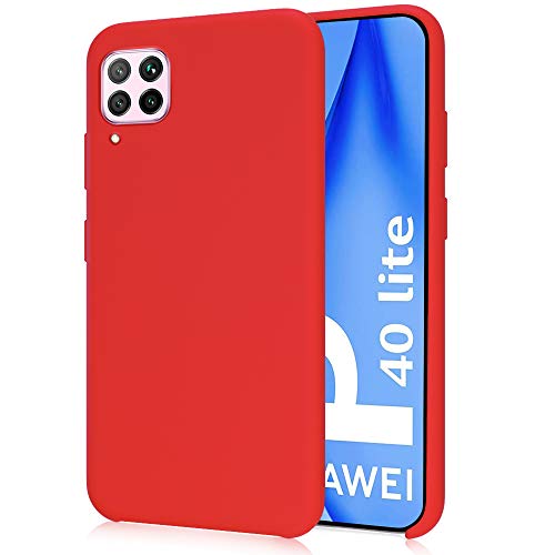 Funda para Huawei P40 Lite, Funda para Silicona Líquida con [Tacto Agradable] [Protección contra Caídas] [Anti-Arañazos] para Huawei P40 Lite - Rojo