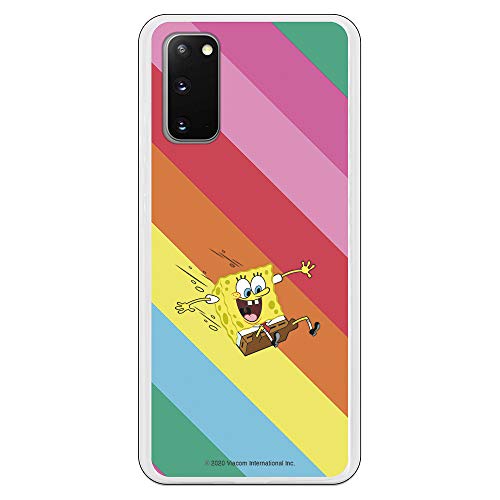 Funda para Samsung Galaxy S20 Oficial de Bob Esponja Bob Tobogan para Proteger tu móvil. Carcasa para Samsung de Silicona Flexible con Licencia Oficial de Nickelodeon.