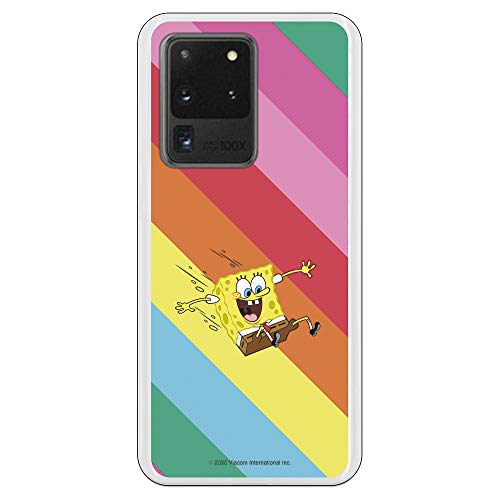 Funda para Samsung Galaxy S20 Ultra Oficial de Bob Esponja Bob Tobogan para Proteger tu móvil. Carcasa para Samsung de Silicona Flexible con Licencia Oficial de Nickelodeon.