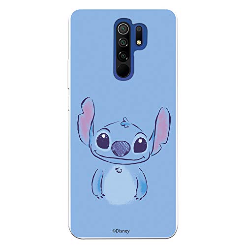 Funda para Xiaomi Redmi 9 Oficial de Lilo & Stitch Stitch Azul para Proteger tu móvil. Carcasa para Xiaomi Redmi 9 de Silicona Flexible con Licencia Oficial de Disney.