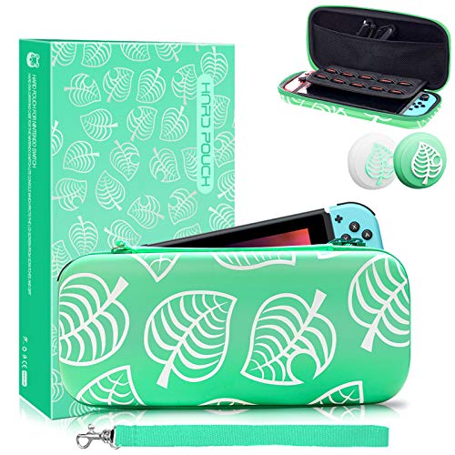 Funda Protectora para Nintendo Switch, Animal New Horizons Cubierta para Switch Accesorios, Viaje rígida Case almacenamiento 10 Juegos (Gift: 2 Tapas Empuñadura de Pulgar Mandos Joy-con)