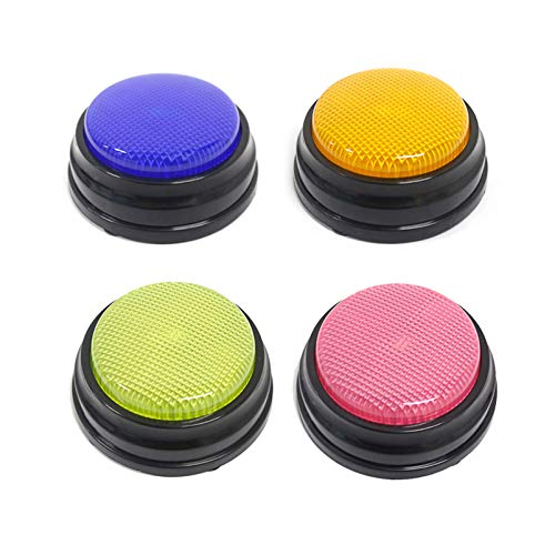 Galapara Answer Buzzer Game Quiz Game Buzzer,Botón de conversación grabable con recursos de Aprendizaje con función led Respuesta Zumbadores Naranja + Azul + Verde + Rosa