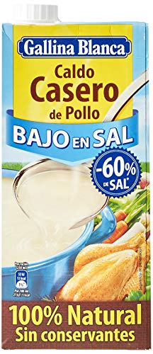 Gallina Blanca - Caldo casero de pollo bajo en sal 100% natural, 1 L Gallina Blanca - Caldo casero de pollo bajo en sal 100% natural, 1 L