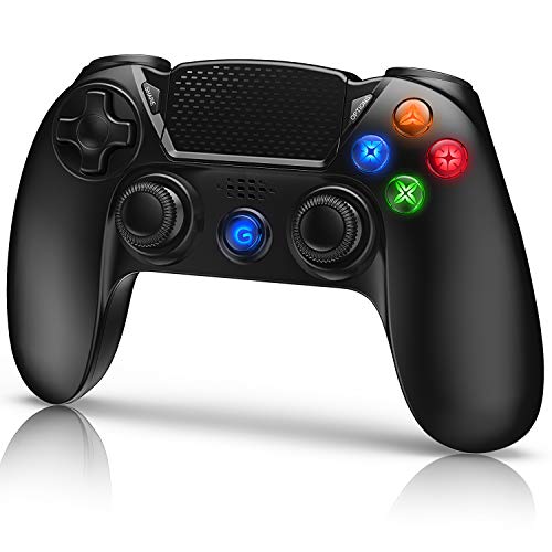 Gamory Mando Inalámbrico para PS4, Mando para PS4/Pro/Slim/PC, Controlador inalámbrico, Gamepad Wireless Bluetooth Controlador Joystick con Vibración Doble Remoto/Turbo/Panel táctil