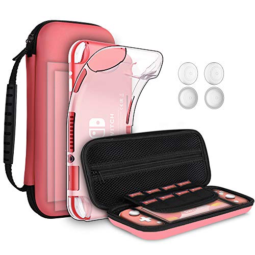 GeeRic Funda compatible para Switch Lite, Accesorio 8 piezas funda silicona Protector de Pantalla compatible para switch lite,2 pieces 4 tapas de pulgar y agarre de almacenamiento Rosado GeeRic Funda compatible para Switch Lite, Accesorio 8 piezas funda silicona Protector de Pantalla compatible para switch lite,2 pieces 4 tapas de pulgar y agarre de almacenamiento Rosado