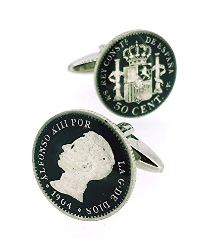 Gemelolandia | Gemelos para camisa Moneda de 50 Céntimos de Plata Alfonso XIII Año 1904 Gemelos Originales Para Camisas | Para Hombres y Niños | Regalos Para Bodas, Comuniones y Otros Eventos Gemelolandia | Gemelos para camisa Moneda de 50 Céntimos de Plata Alfonso XIII Año 1904 Gemelos Originales Para Camisas | Para Hombres y Niños | Regalos Para Bodas, Comuniones y Otros Eventos