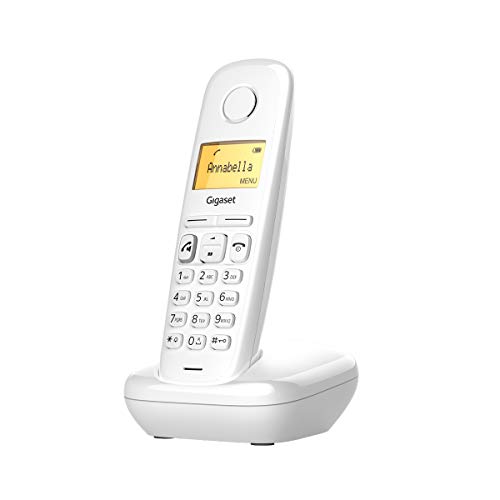 Gigaset A270 - Teléfono inalámbrico manos libres, gran pantalla iluminada, agenda 80 contactos, color blanco Gigaset A270 - Teléfono inalámbrico manos libres, gran pantalla iluminada, agenda 80 contactos, color blanco