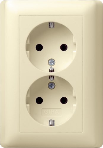 Gira 078001 - Enchufe doble con protección (estándar 55), color beige