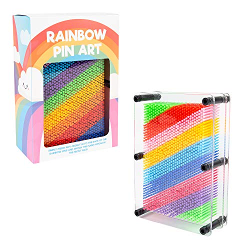 Global Gizmos Rainbow Impression Juguete de plástico, Ideal para Escritorio, Oficina, hogar, Novelty Fun G 45149 3D Pin Art Sculpture Gadget | Classic Retro Game | 18 cm x 13 cm