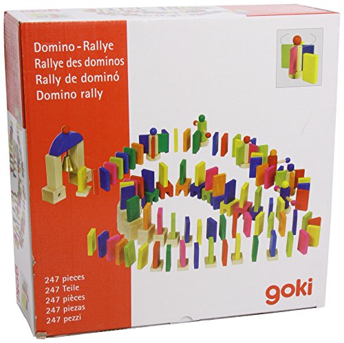 Goki 58963 - Juego de fichas de dominó de colores