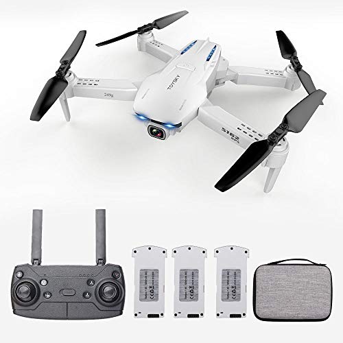 Goolsky- S162 RC Drone con Cámara GPS Ajustable Gran Angular 4K 5G WiFi Foto de Gesto Vídeo MV FPV RC Quadcopter Sígueme Drone para Adultos 3 Batería